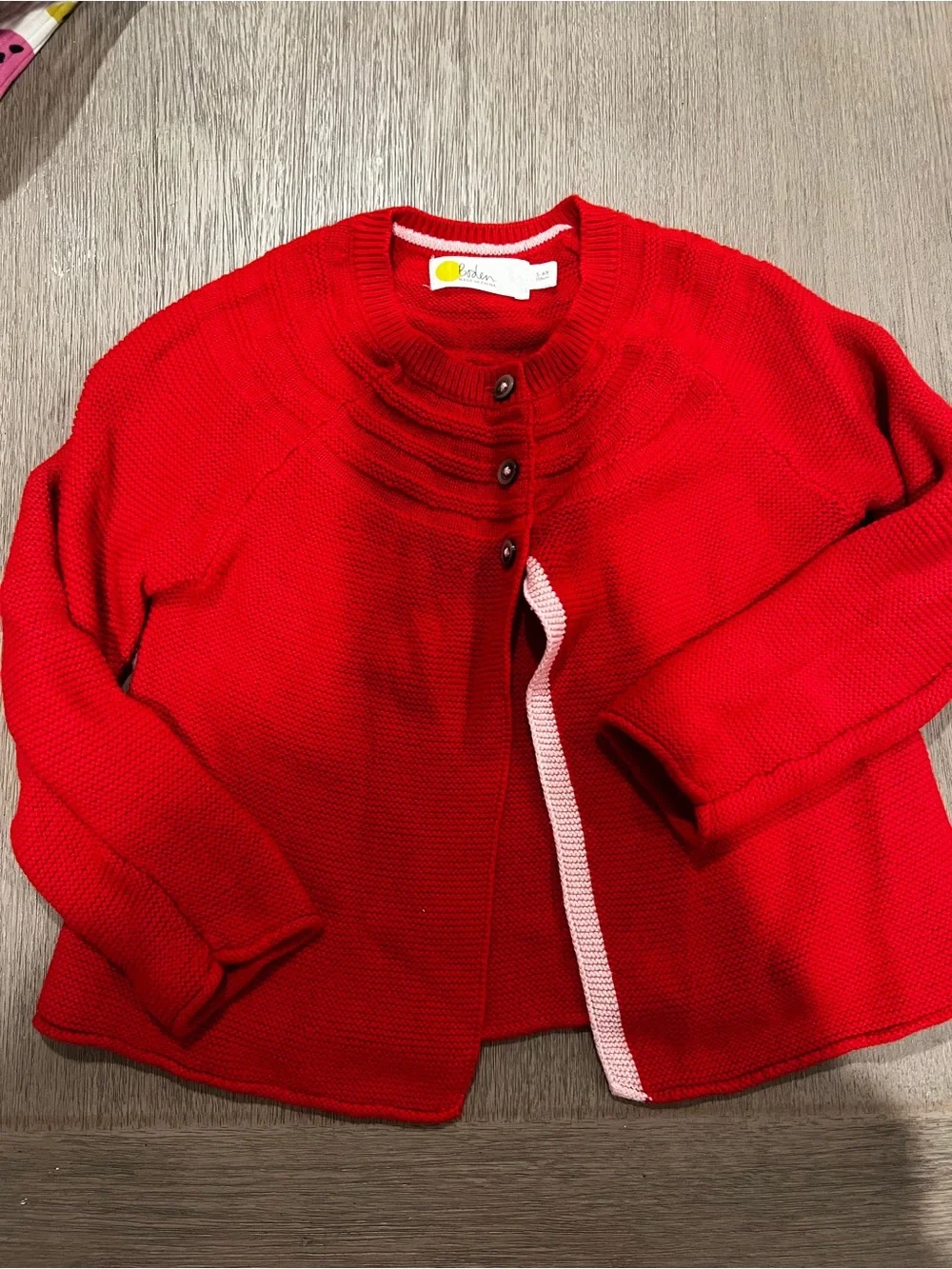 Boden Bright Red Knit Button-Front Cardigan